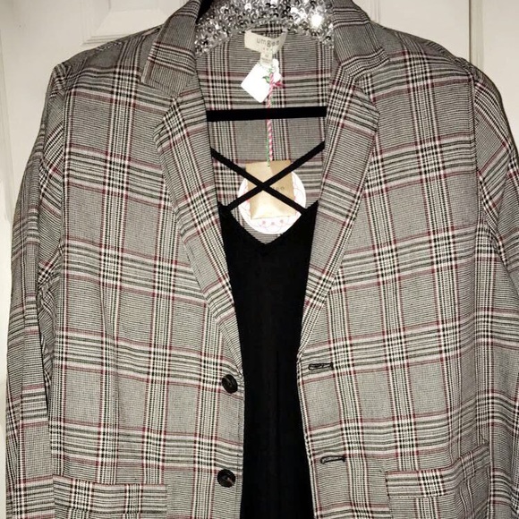 NWT Plaid Button Up Blazer Jacket - Picture 4 of 4